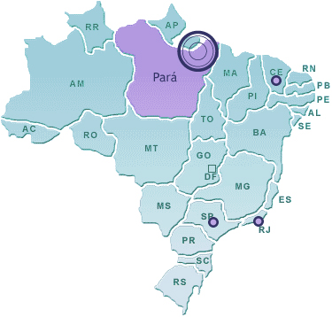 mapa do brasil com destaque para pontos onde existem fornecedores